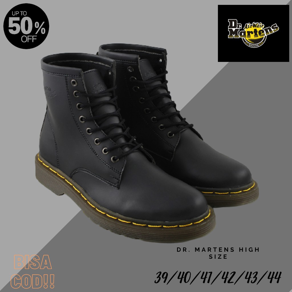 BISA COD!! Sepatu Pria Dr Martens High Boots Tinggi Docmart 8 Hole Hitam Bots Kerja Cowok Terlaris