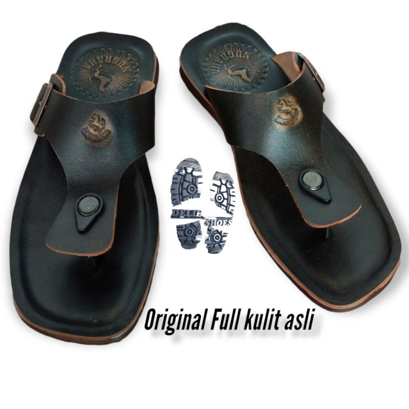 Sandal pria kulit asli original model jepit