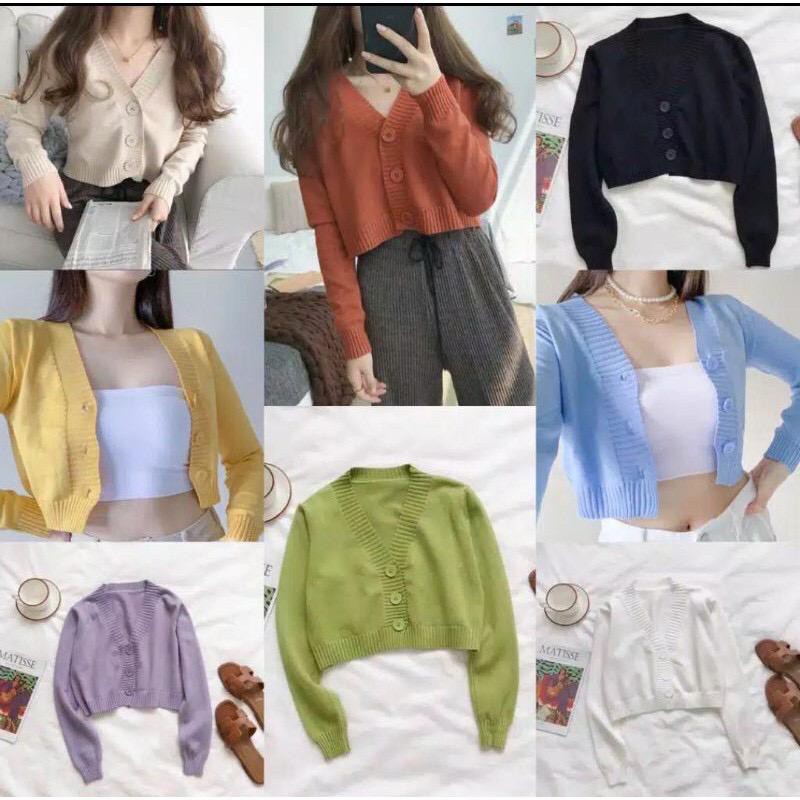 CROP LUNA CARDI RAJUT / KARDIGAN CROP TOP RAJUT WANITA / OUTER WANITA