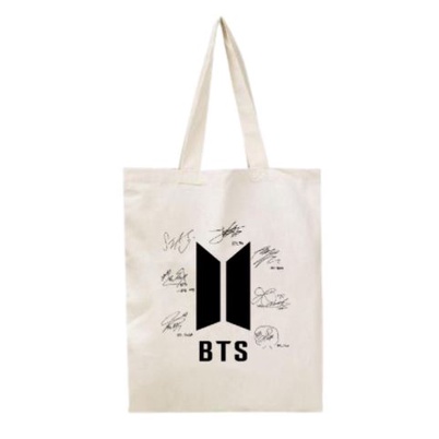 Totebag Canvas BTS ARMY PUTIH Kpop Korean Style Tas Samping Korea