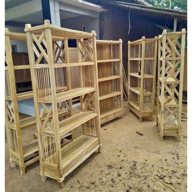 ral buku minimalis jati laci 3 rapi meubel jepara gratis ongkir invoice