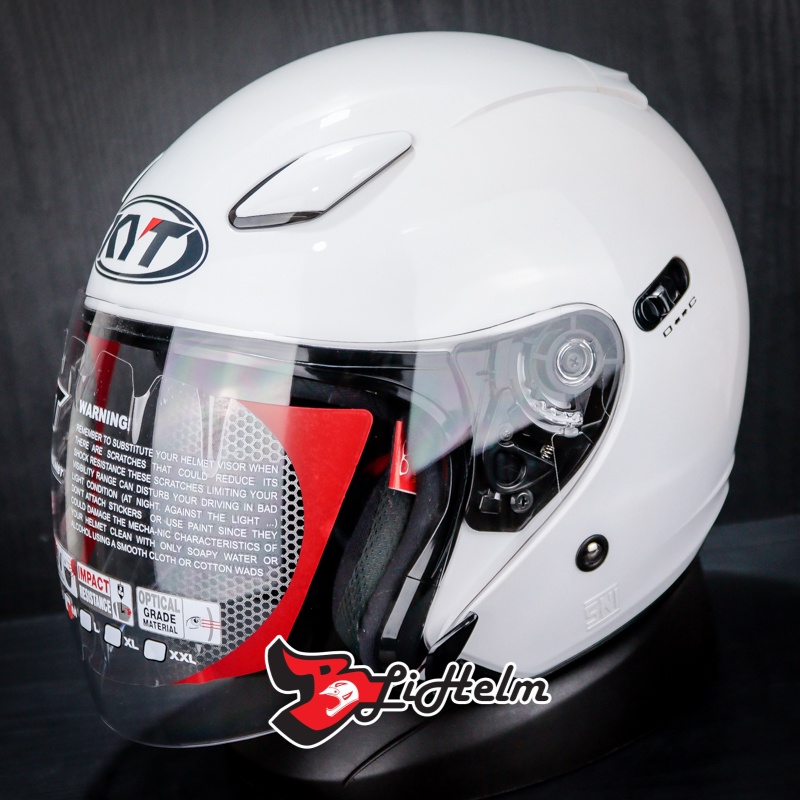 HELM KYT DJ MAXI SOLID WHITE GLOSSY | DJMAXI HALF FACE SNI