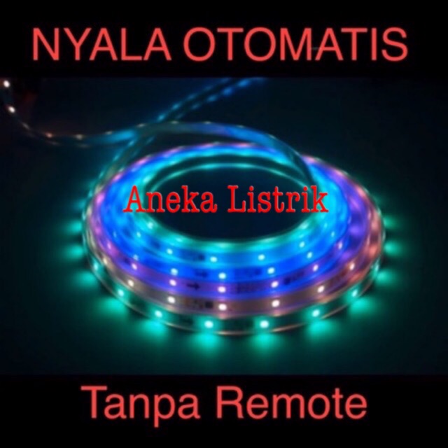 LAMPU STRIP RGB 5050 WARNA WARNI RUNNING NYALA OTOMATIS SET + ADAPTOR 4.5METER (TANPA REMOTE) TIKTOK