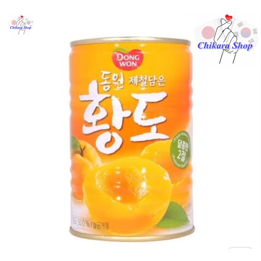 

Dongwon buah persik dalam larutan gula ( YELLOW PEACH ) 400 GRAM