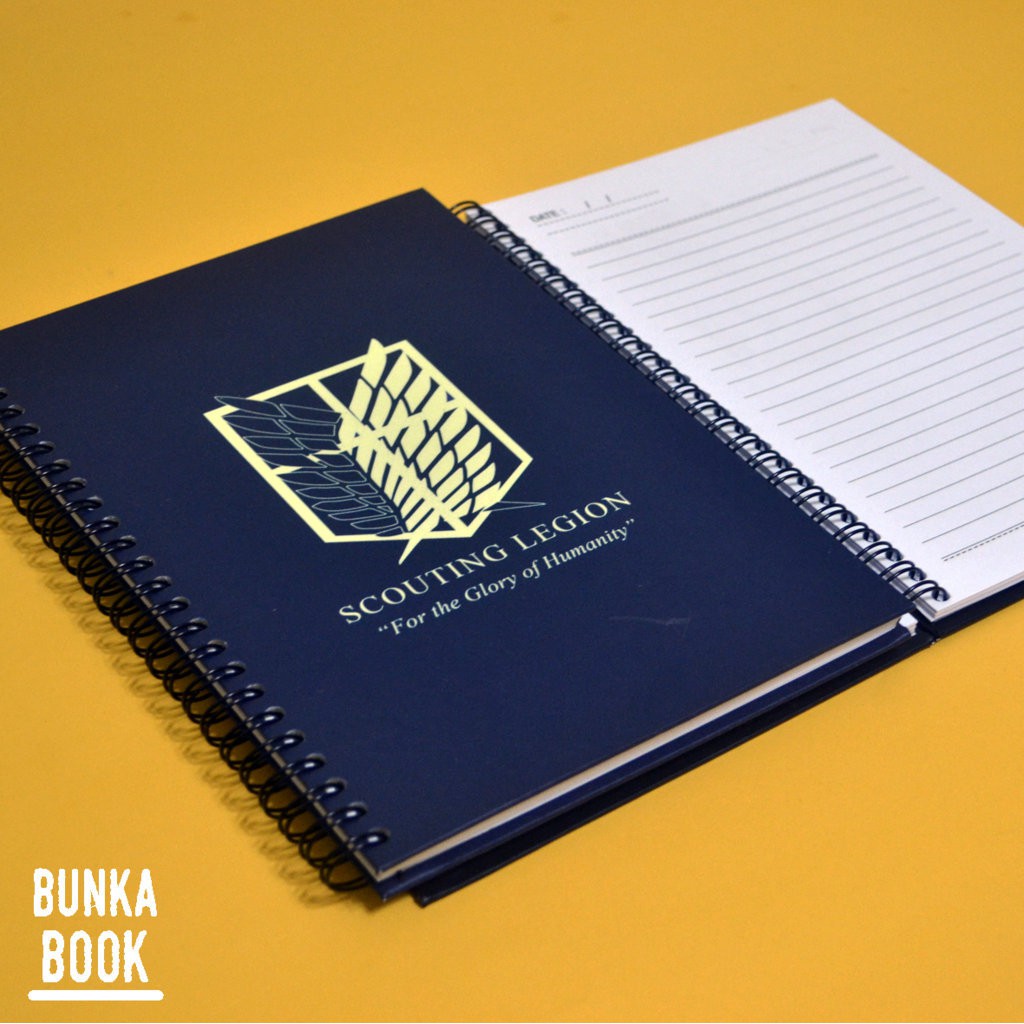 

Note Book Hardcover Ring Anime Shingeki no Kyojin Scouting Legion Ukuran A5 Jurnal Agenda Planner Notebook Gift Couple