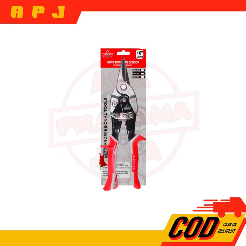 GUNTING seng YUKIDO / gunting baja ringan YUKIDO 10in gunting seng / Gunting baja ringan / gunting plat  gunting seng baja ringan holo lurus 10 inch aviation snips