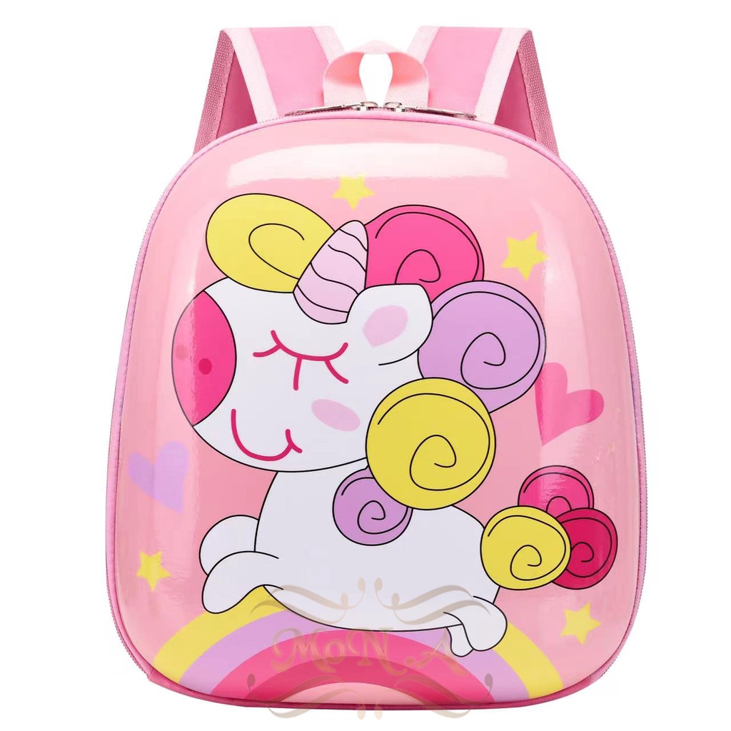 (MONA) Tas Ransel Telur Sekolah Anak TK / PAUD - Tas Sekolah Anak Karakter lucu Karakter Unicorn -M0172