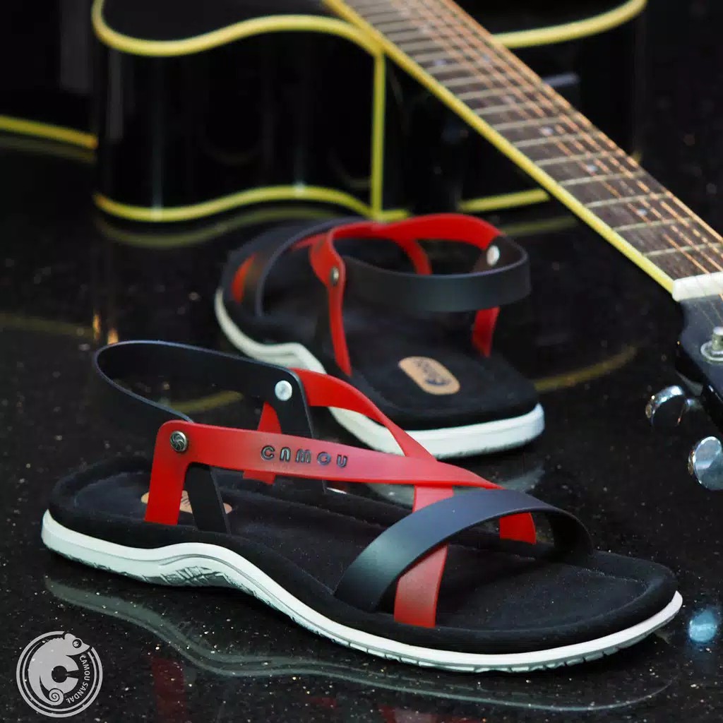 SANDAL SENDAL COWO PRIA KARET TALI CAMOU HARRY ADMIRALTY OCHRE BONFIRE