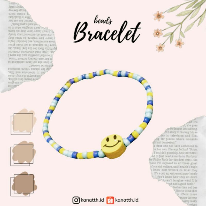 Gelang Manik Smiley | Tay Tawan Inspired Bracelet | Gelang Tay Tawan