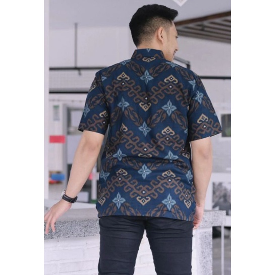 Hem Batik Pria Pendek Lawasan Sogan/Pari Sulur/Parang Black/Merak Papua Ori by Batiek Solo DC270927.