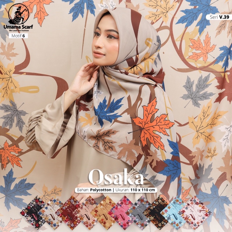 Hijab Segiempat Umama Motif Basic Voal / Jilbab umama segi empat pollycotton grosir-Motif 6 Mix Warna