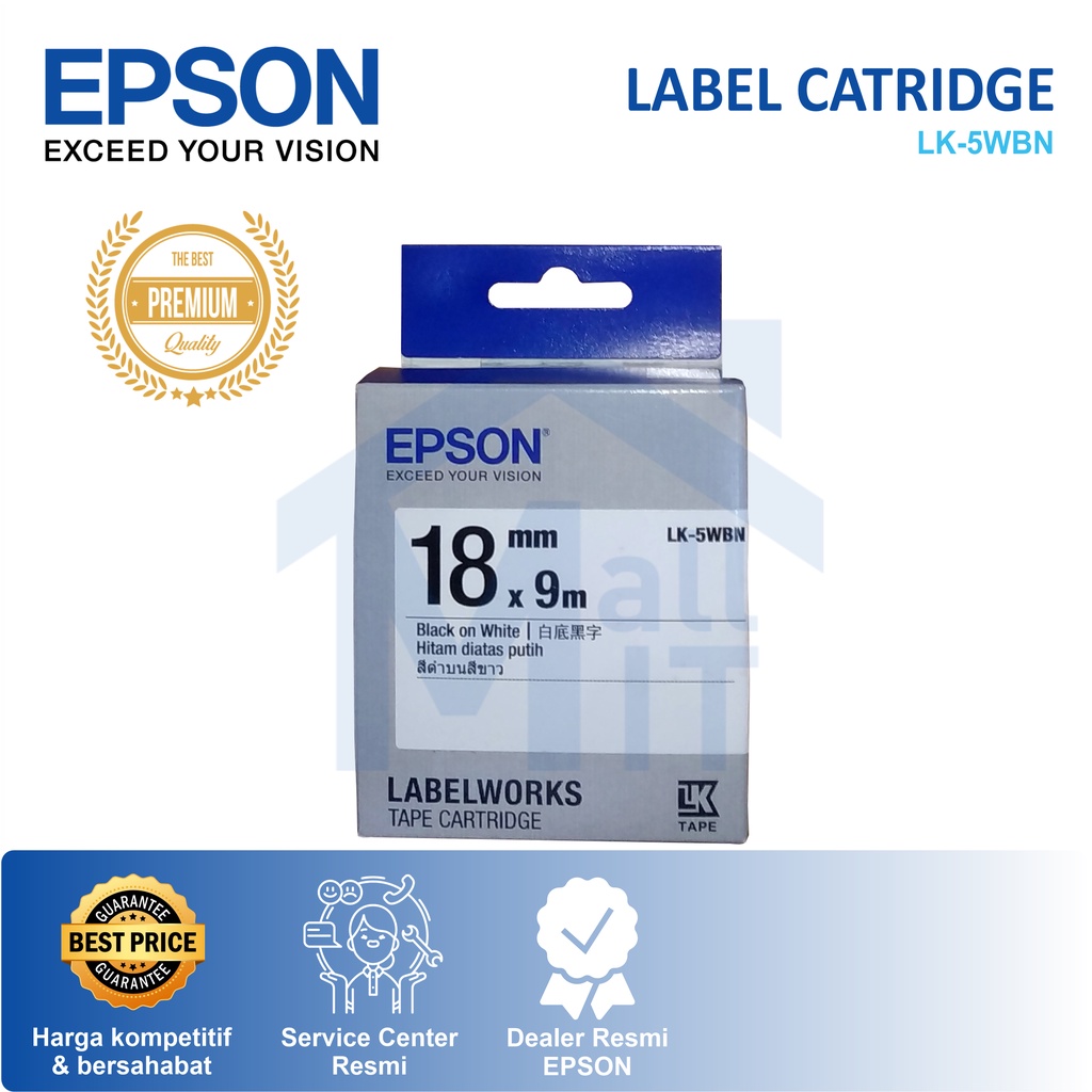 EPSON LABEL 18mm LABELWORKS TAPE CATRIDGE  LW400 LC5W