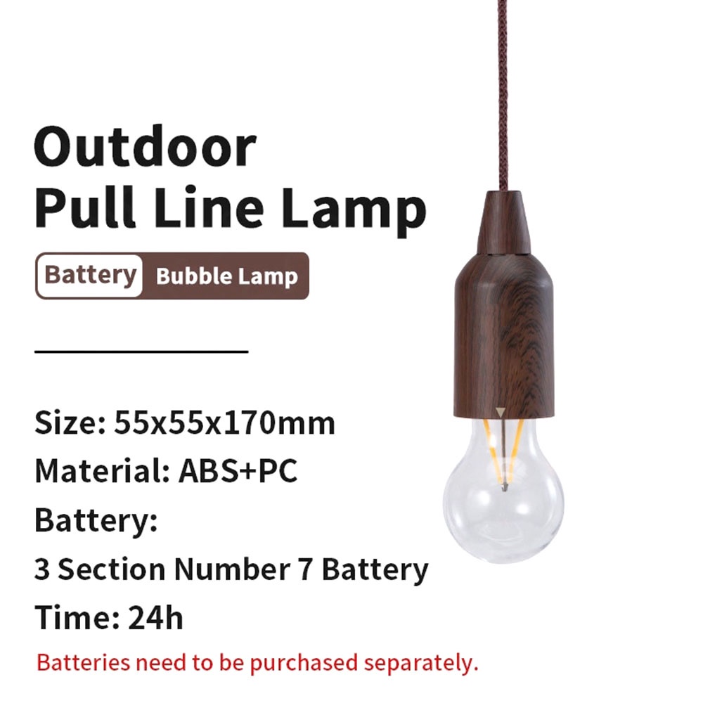 Outdoor Portable Camping Suasana Light Retro Lighting LED Tarik Kabel Switch Lampu Dekorasi Tenda Lampu Gantung