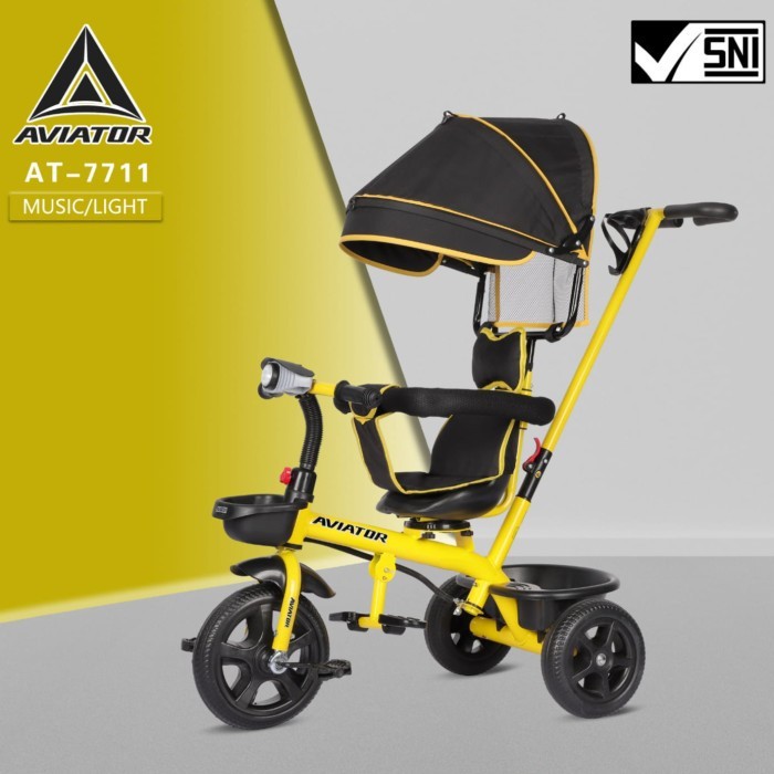 Khusus Gojek/Grab Instan Stroller Anak Bayi Balita Roda 3 Tricycle Aviator AT7711 Kanopi-4