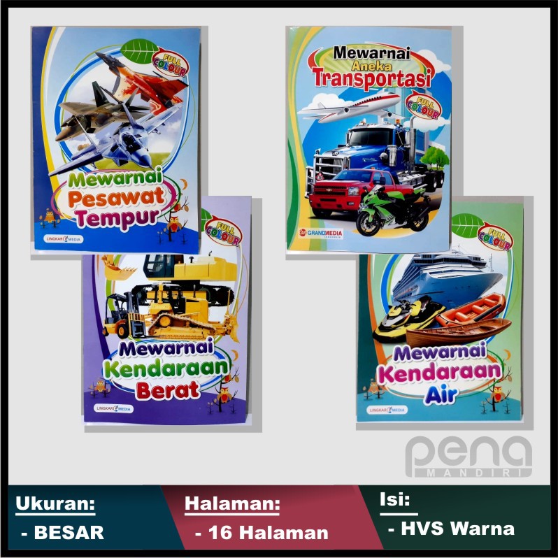 Buku Mewarnai Anak Paud Mewarnai Kreatif Aneka Kendaraan / Transportasi