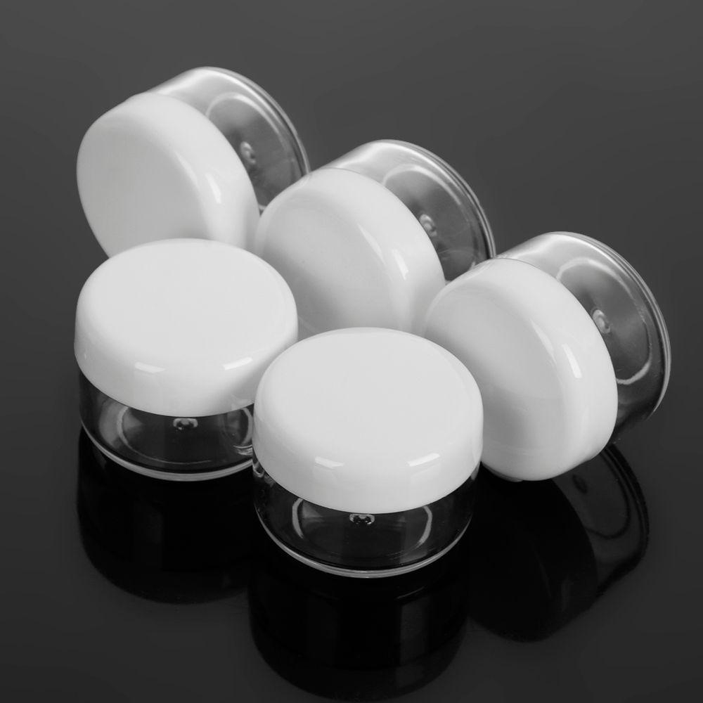 TOP 5pcs 3 /5 /10 /15ml Wadah Krim Wajah Mini Alat Make Up Botol Kosmetik Rumah Tangga
