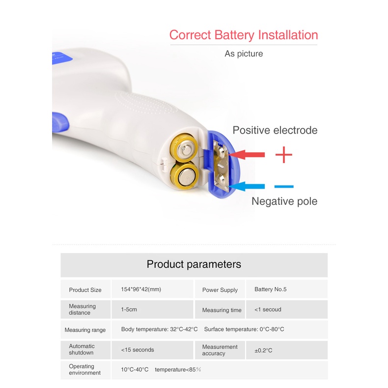 Vinero Jziki Termometer Infrared Digital Gun No Contact Medical