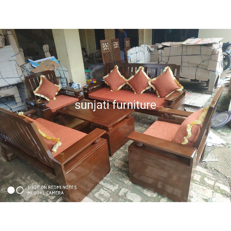 Kursi tamu koper formasi 3211 meja kayu jati