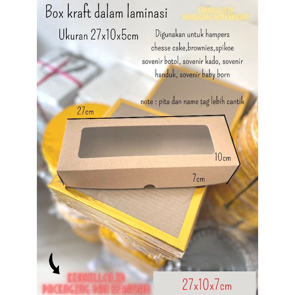 

KOTAK HAMPERS MAKANAN 27x10x5CM LAMINASI KADO CHESSE CAKE BROWNIES