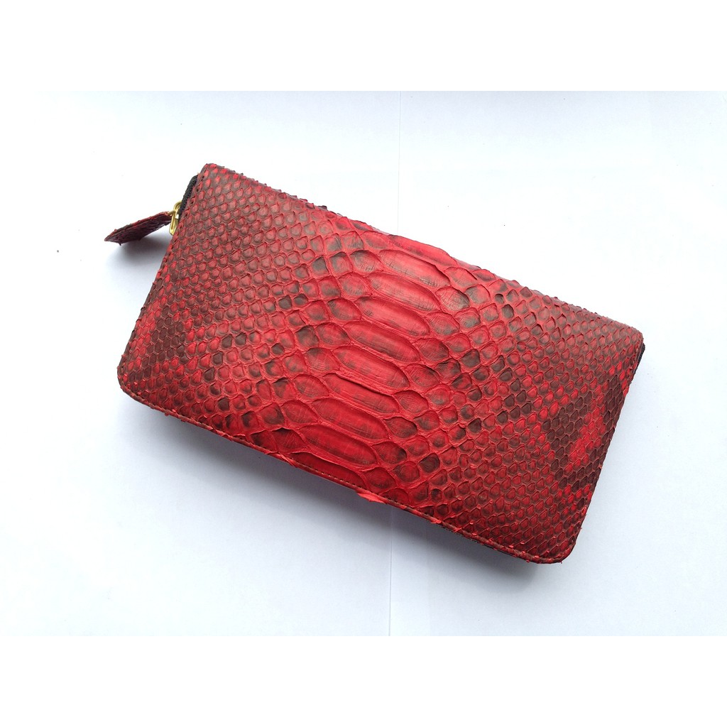 Dompet Wanita Kulit Ular Python / Phyton Asli Model Zipper