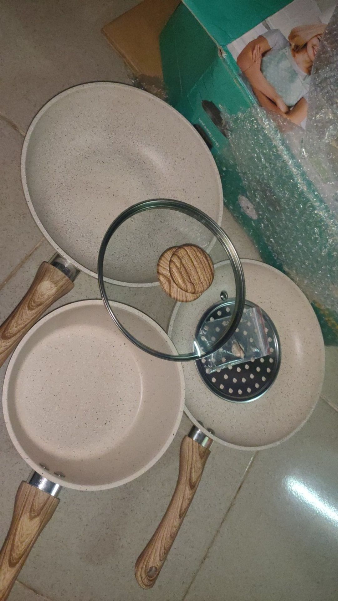 Vortuner Panci Swiss 5 Pcs Bahan Granite Diatas Marbel Tebal (gohappy)