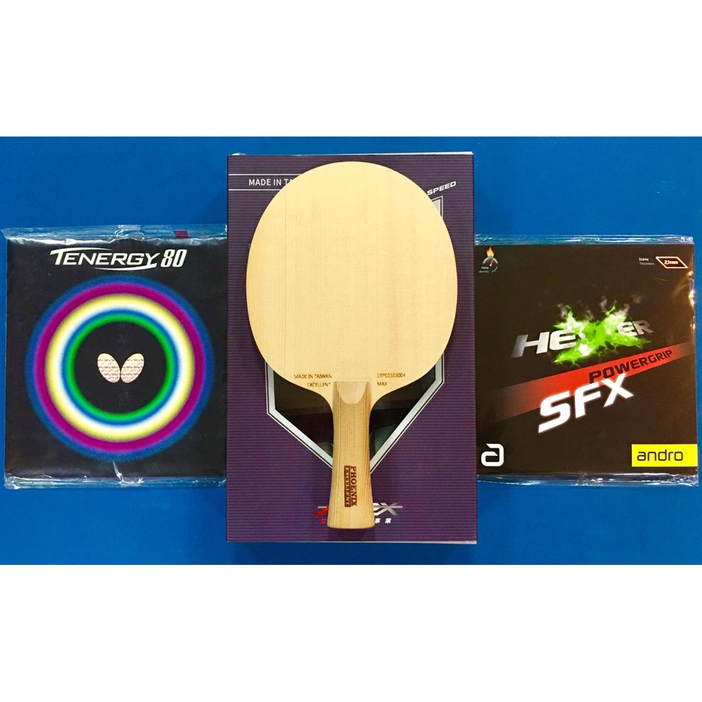 Setup Tenis Meja Pingpong Ariex 1 PLY Kiso Hinoki Tenergy 80 Powergrip SFX