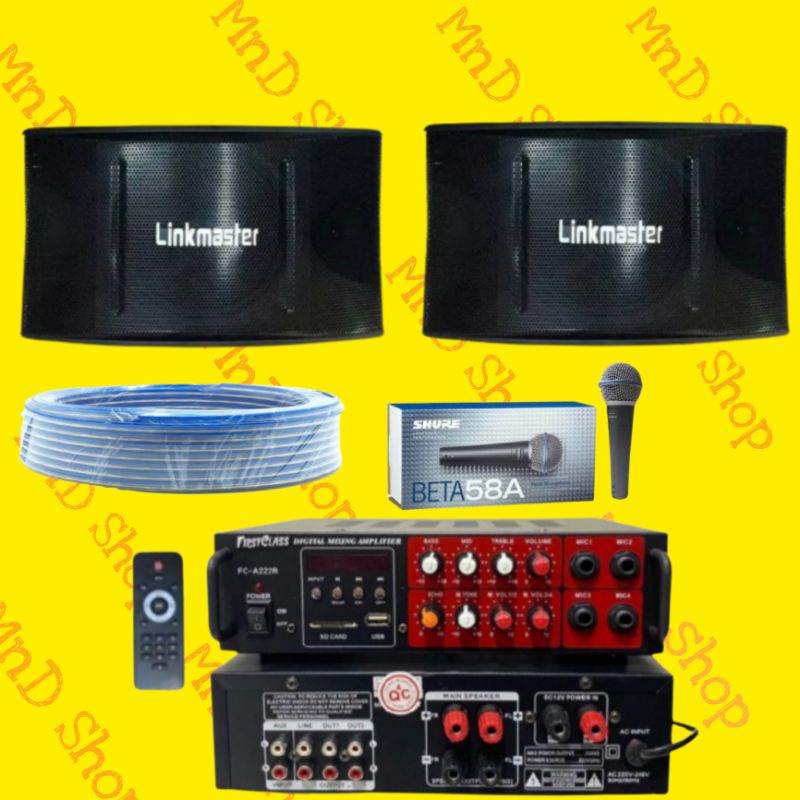 paket sound sistem karaoke cafe set speaker 10in linkmaster
