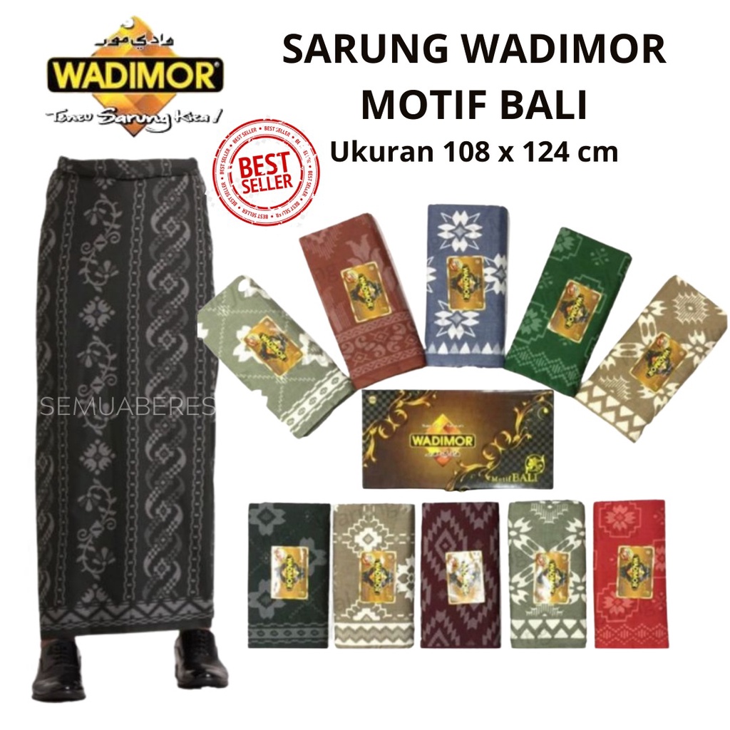 Sarung Wadimor Motif Bali - Kain Tenun Dewasa Pria Laki Cowo Sholat Solat