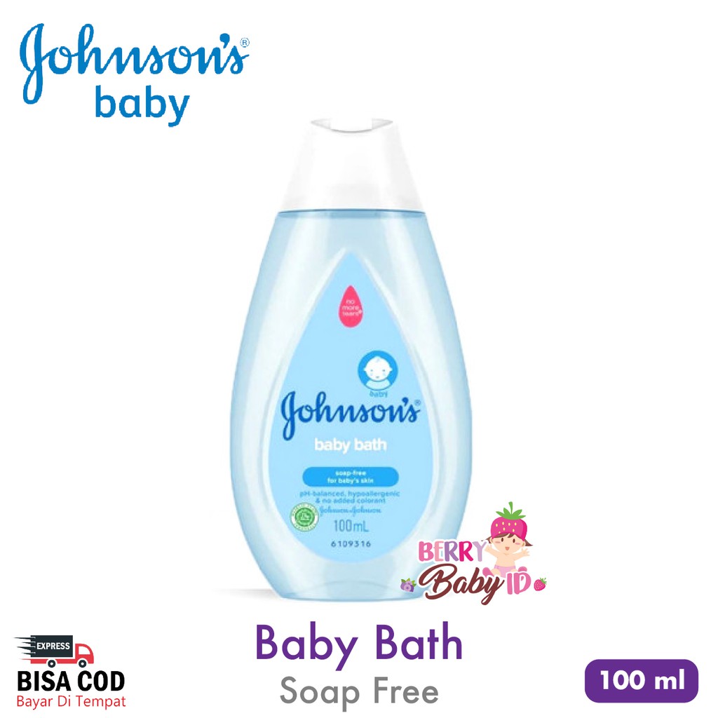 Johnson's Baby Bath Blue Sabun Cair Bayi Johnsons Soap Free 100 ml Berry Mart