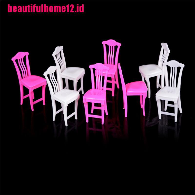 【beautifulhome12.id】4pcs/lot Nursery Baby High Chair Table chair 1/6 for Doll's House Dollhouse Furniture,play house toys