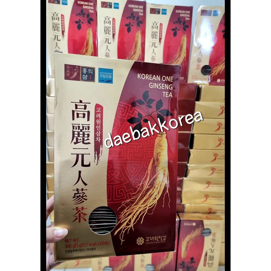 [Ready stock] 1 Box = 100 pcs Korean One Red Ginseng Tea Korea 3 gr