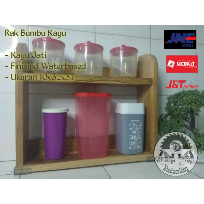Rak bumbu dapur minimalis kayu