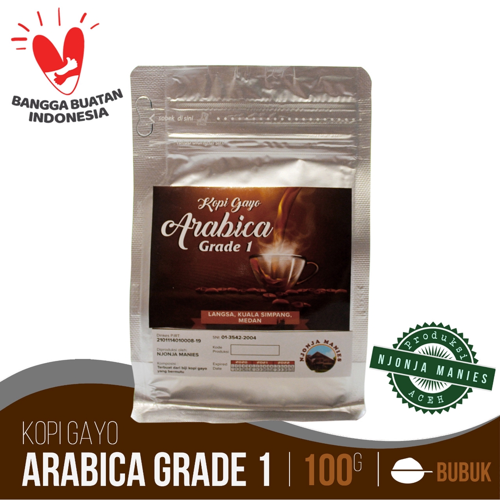 

Njonja Manies Kopi Gayo Aceh Arabika Grade 1 100gr - Kopi Gayo Arabika Grade 1 100gr