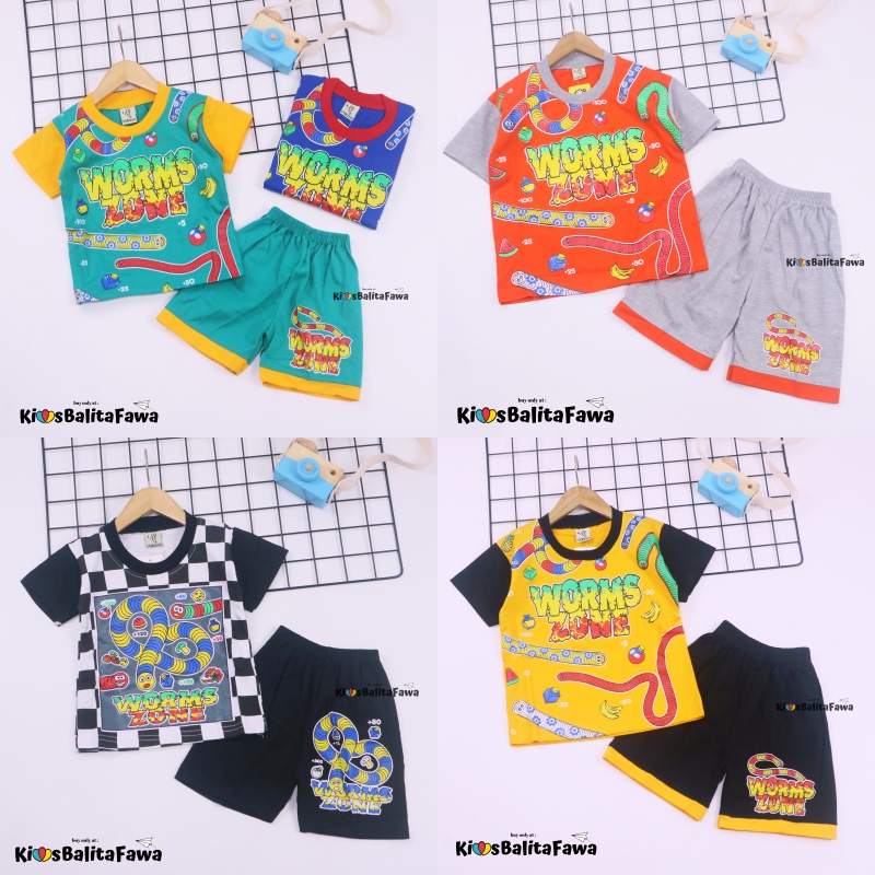 Setelan Rafa uk 1-10 Tahun / Kaos Karakter Celana Pendek Baju Harian Anak Laki Cowok Lengan Murah