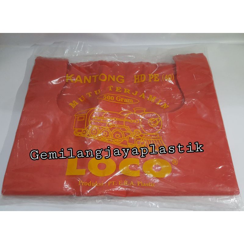 Kantong Plastik Kresek LOCO Merah Tebal 500gram