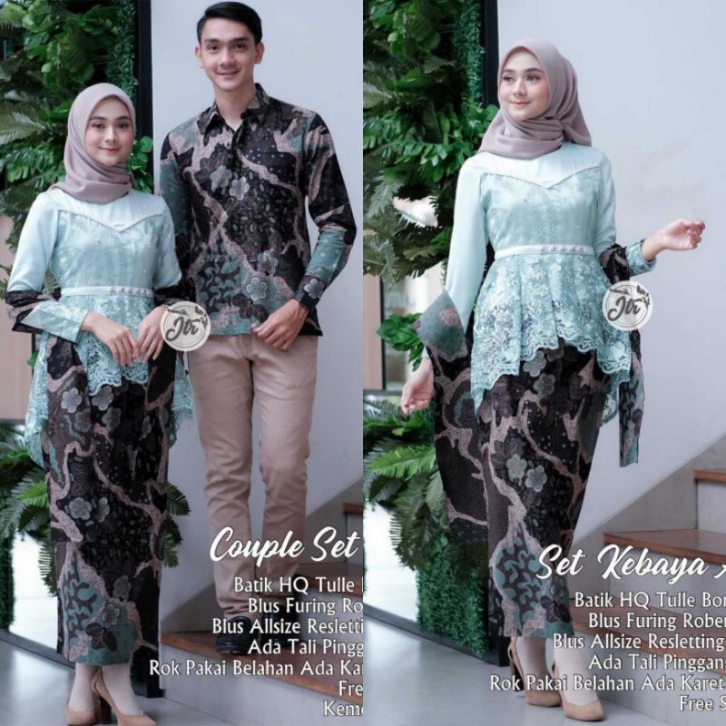 Batik Couple Kebaya Modern, Kebaya Tunangan Lamaran, Kebaya Wisuda, Kebaya Kondangan, Kebaya Brukat