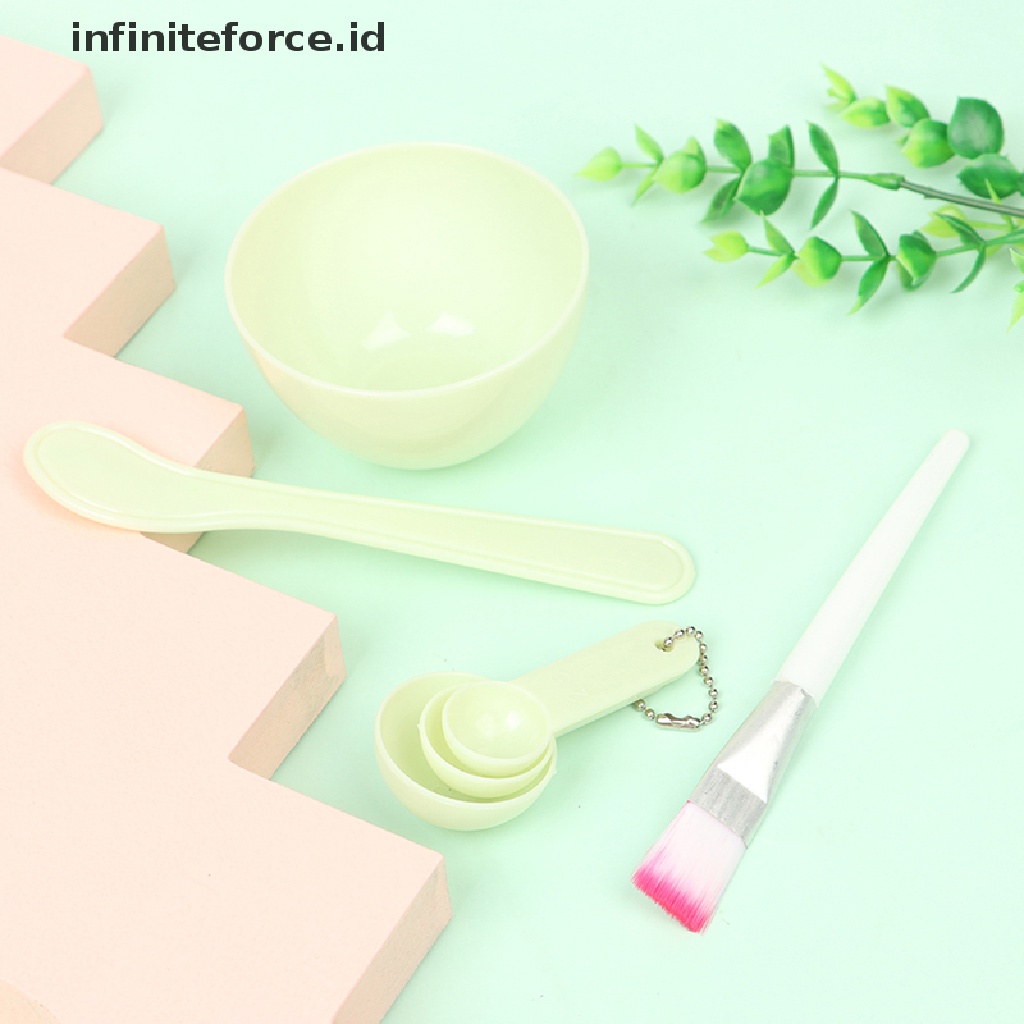 Infiniteforce.id 4pcs / Set Mangkuk + Brush + Sendok + Stik + Brush Untuk Masker Wajah Diy