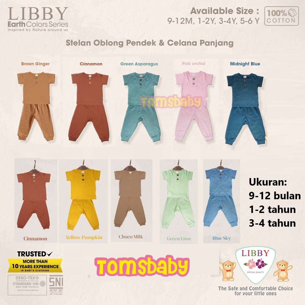 [NEW COLORS] LIBBY (1stel) Earth Series FAVE SET Stelan Oblong PENDEK + Celana PANJANG