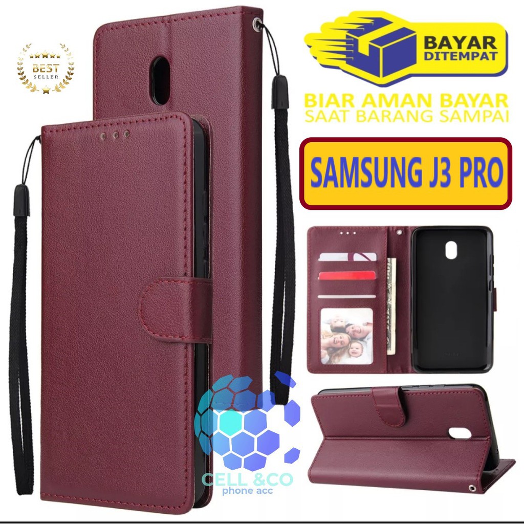 Flip cover SAMSUNG J3 PRO Flip case buka tutup kesing hp casing flip case leather wallet