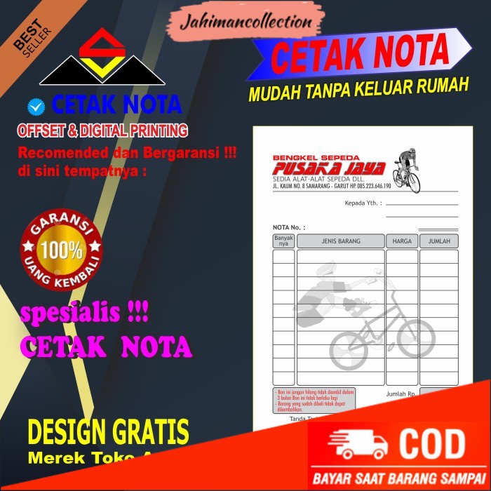 

✨ BISA COD ✨ Cetak Nota 20 buku 2 ply NCR 1/2Folio