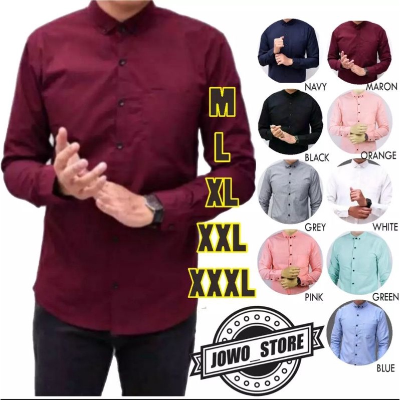 KEMEJA PRIA MENS POLOSAN LENGAN PANJANG COOLMAN PAKIAN PRIA CASUAL PAKAIAN DINAS PNS KERJA