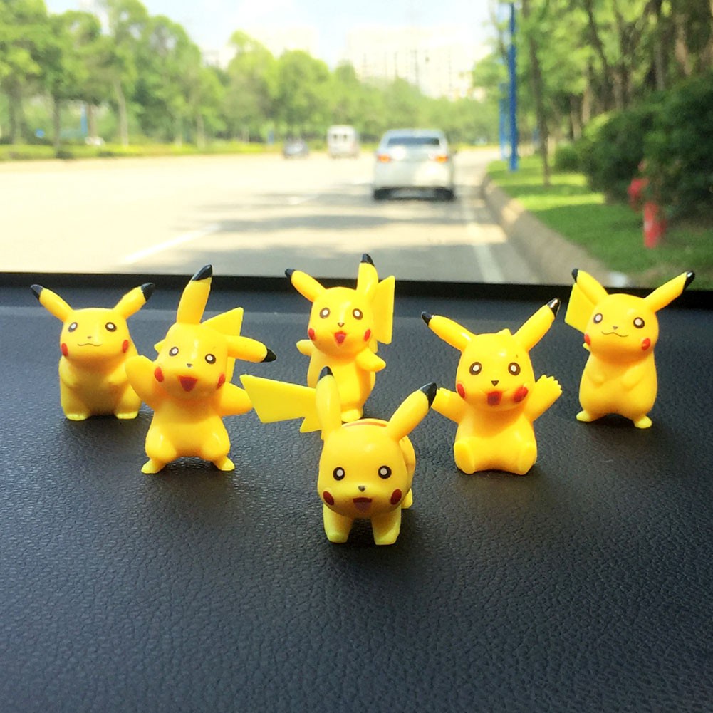 6 Pcs/Set Mainan Boneka Figur Pokemon/Pikachu 4.5cm untuk Topper Kue/Anak/Hadiah