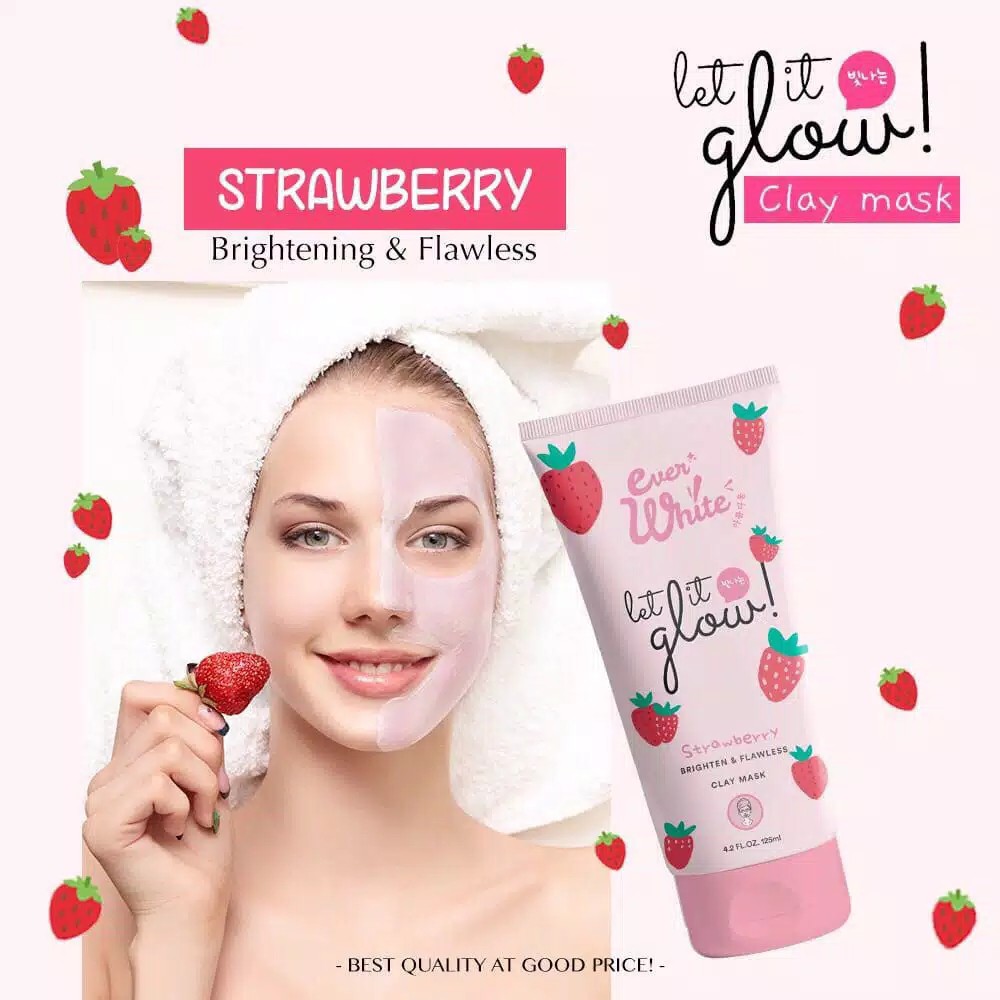 ❤ MEMEY ❤ EVERWHITE Clay - Peel Off Mask 125ml [ Charcoal | Strawberry | Greentea | Cucumber | Mugwort ] EVER WHITE