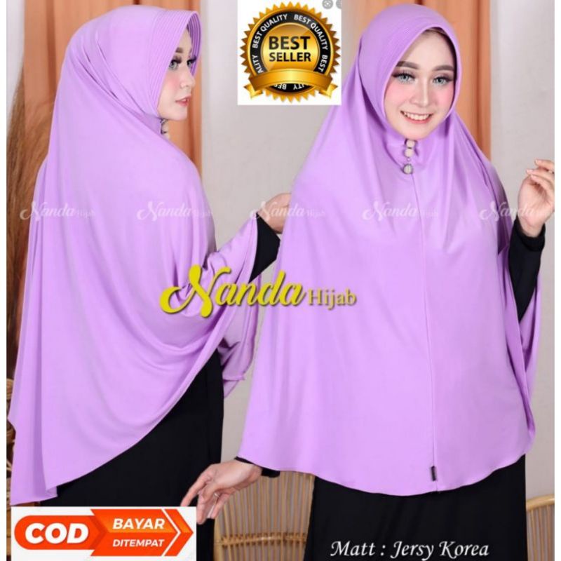Nanda Hijab Bergo Jersey Korea Super XL