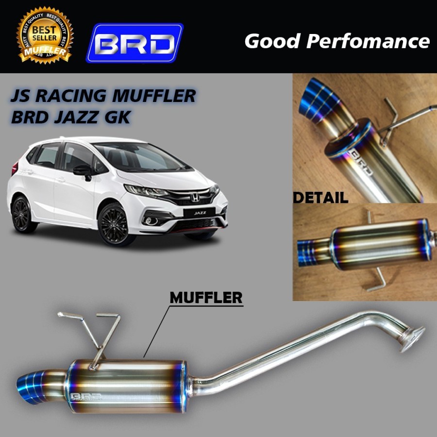 MUFFLER BRD THAILAND KNALPOT BOLT ON JAZZ GK5 BURNTIP MODEL JS RACING