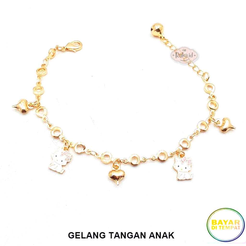 Gelang Tangan Rantai Anak Motif Marrie Hello Kitty Pita Pink Perhiasan Anak 864