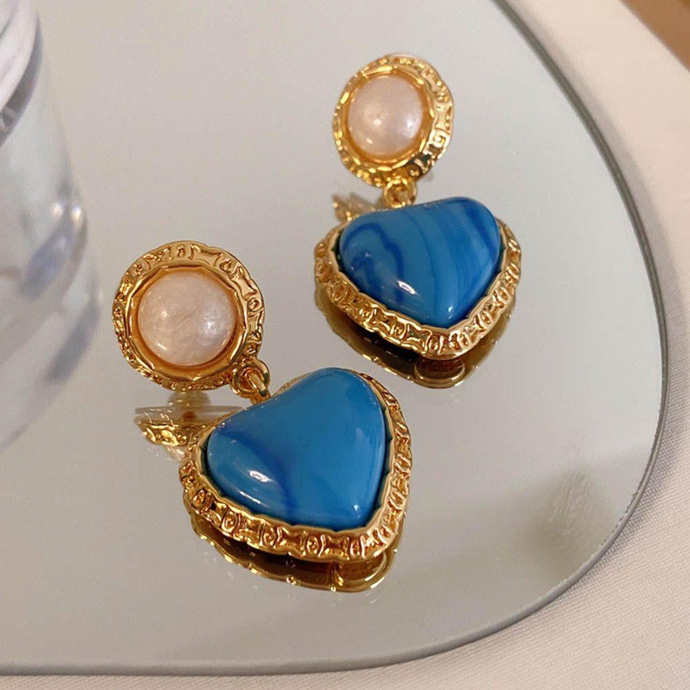 Preva Anting Tusuk Fashion Retro Bercahaya Batu Temperamen Anting Untuk Wanita Earrings Perhiasan