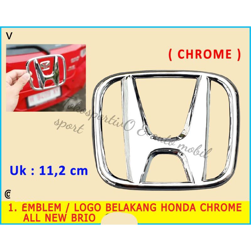 Logo Emblem Huruf Lambang Honda krom all new Brio 2018 2020 buat pengganti logo bagasi original