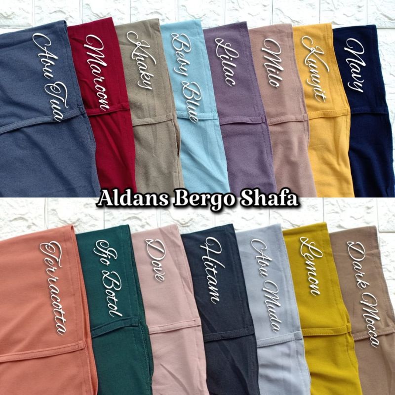 [Original Aldhans] BERGO SHAFA••Jersey polos•Hijab Instan non pet