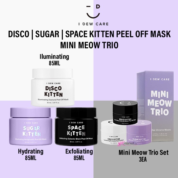 I DEW CARE DISCO | SUGAR | SPACE KITTEN PEEL OFF MASK | MINI MEOW TRIO